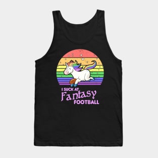 I suck at fantasy football Unicorn Footbal league Tank Top